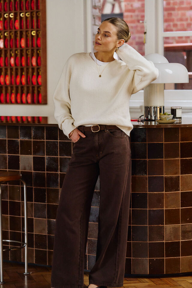 Willow Soft Wide Leg Jean - Chocolate