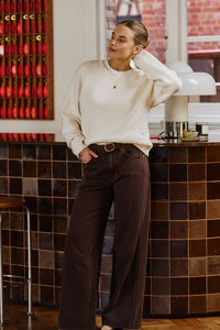 Willow Soft Wide Leg Jean - Chocolate