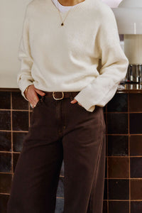 Willow Soft Wide Leg Jean - Chocolate