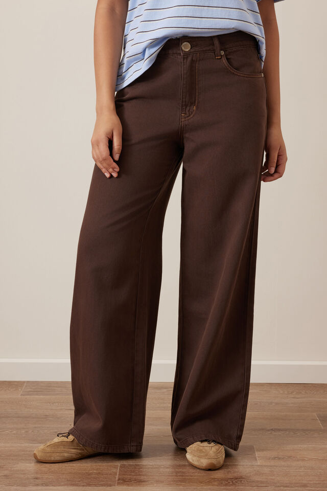Willow Soft Wide Leg Jean - Chocolate