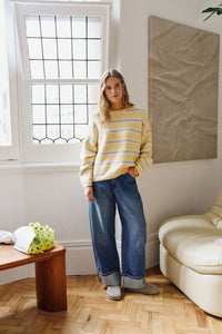 Clem Knit Pullover - Butter Stripe