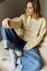 Clem Knit Pullover - Butter Stripe