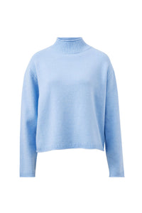 Finley Funnel Neck Knit - China Blue