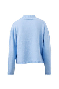 Finley Funnel Neck Knit - China Blue