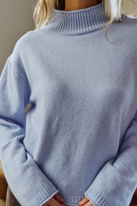 Finley Funnel Neck Knit - China Blue