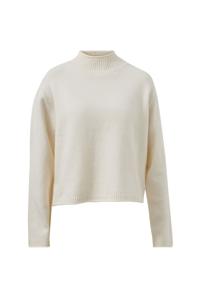 Finley Funnel Neck Knit - Milk