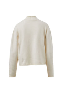 Finley Funnel Neck Knit - Milk