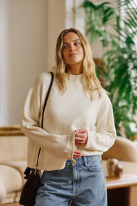 Finley Funnel Neck Knit - Milk