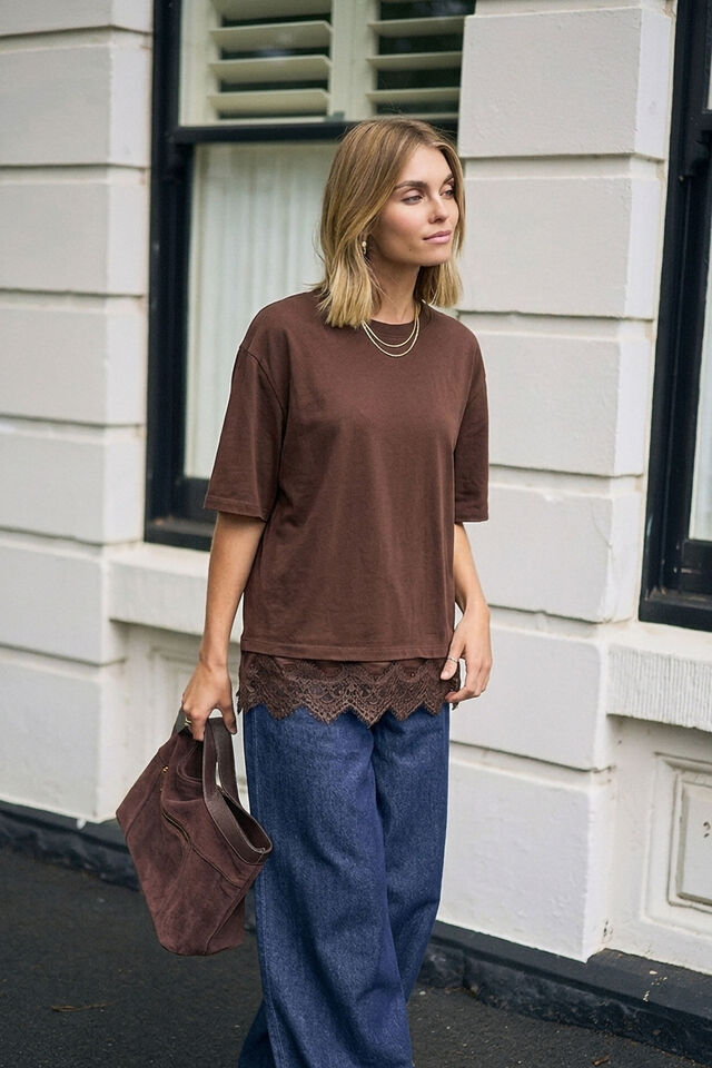 Lacey Tee - Chocolate
