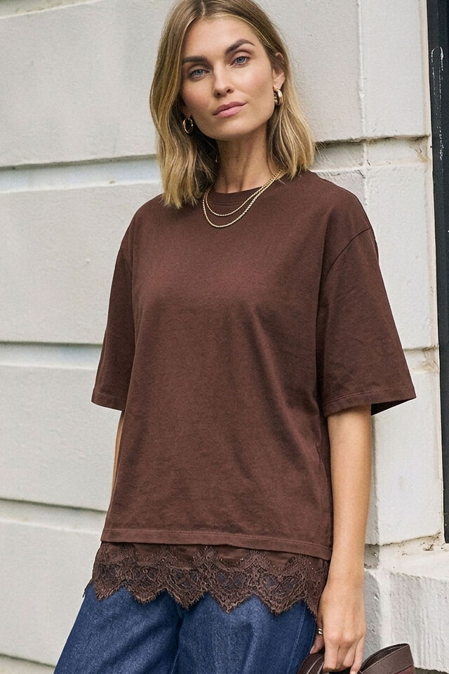 Lacey Tee - Chocolate