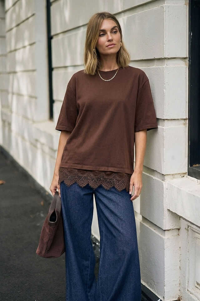 Lacey Tee - Chocolate