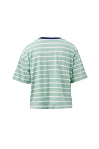 Brea Boxy Tee - Seafoam/White Stripe