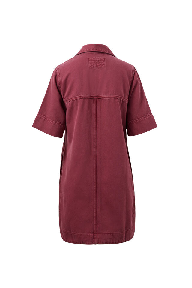 Bonnie Relaxed Shirt Dress - Mulberry