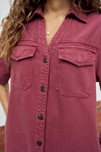 Bonnie Relaxed Shirt Dress - Mulberry