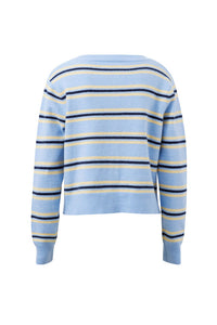 Laine Long Sleeve Knit Cardi - Blue Stripe