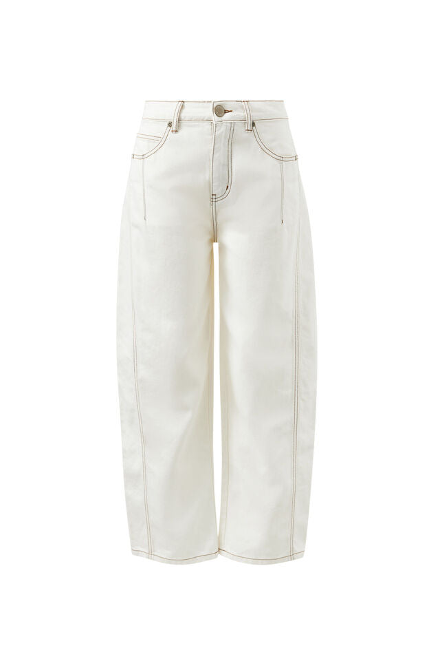 Harper Barrel Jean - Alabaster