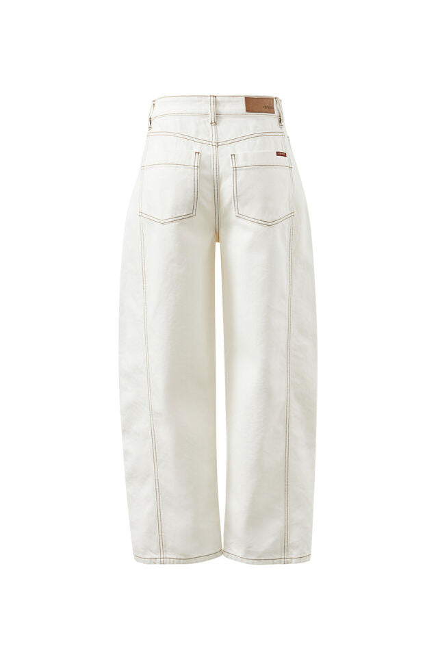 Harper Barrel Jean - Alabaster