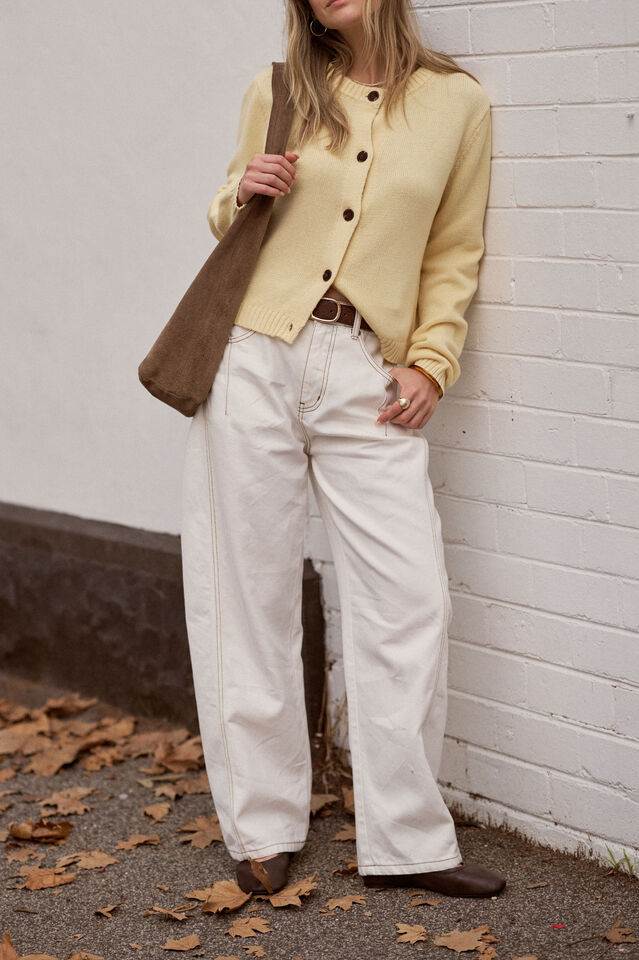 Harper Barrel Jean - Alabaster