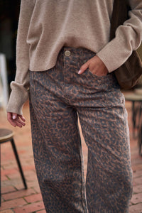 Harper Barrel Jean - Leopard