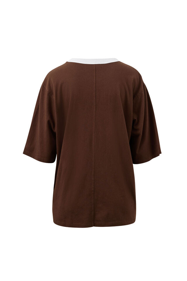 Luna Relaxed Tee - Chocolate Ceres Abstract