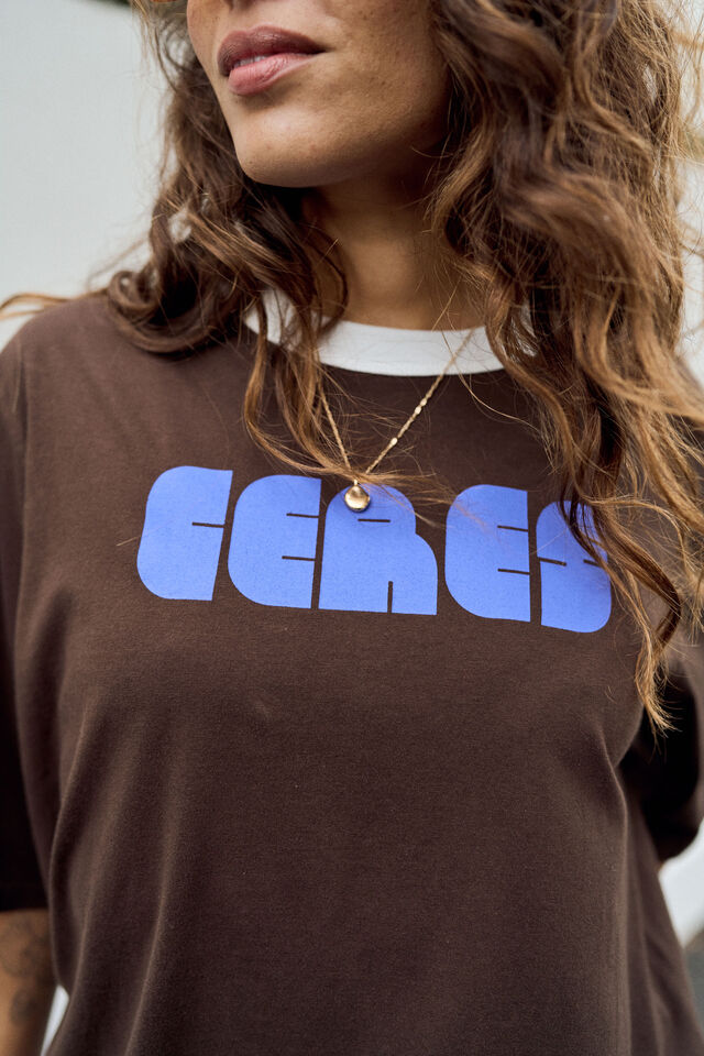 Luna Relaxed Tee - Chocolate Ceres Abstract