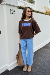 Luna Relaxed Tee - Chocolate Ceres Abstract