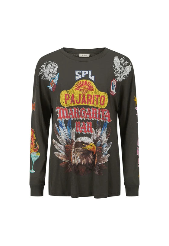 Pajarito Long Sleeve Tee - Charcoal Grey