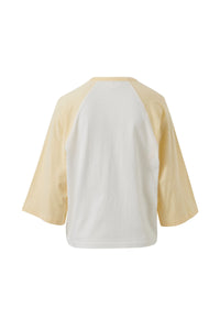 Rileigh Raglan Tee- Warm White/Butter