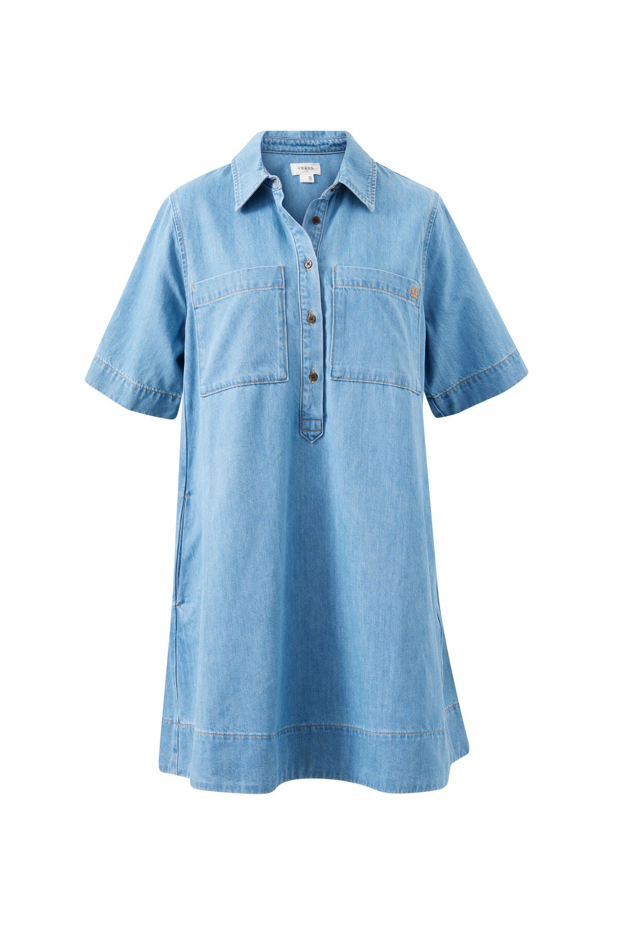 Milly Short Sleeve Mini Dress - Vintage Blue