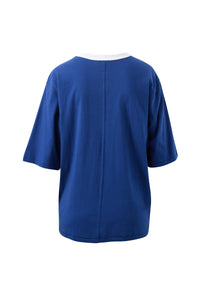 Luna Relaxed Tee - Prussian Blue/Ceres Script Embroidery