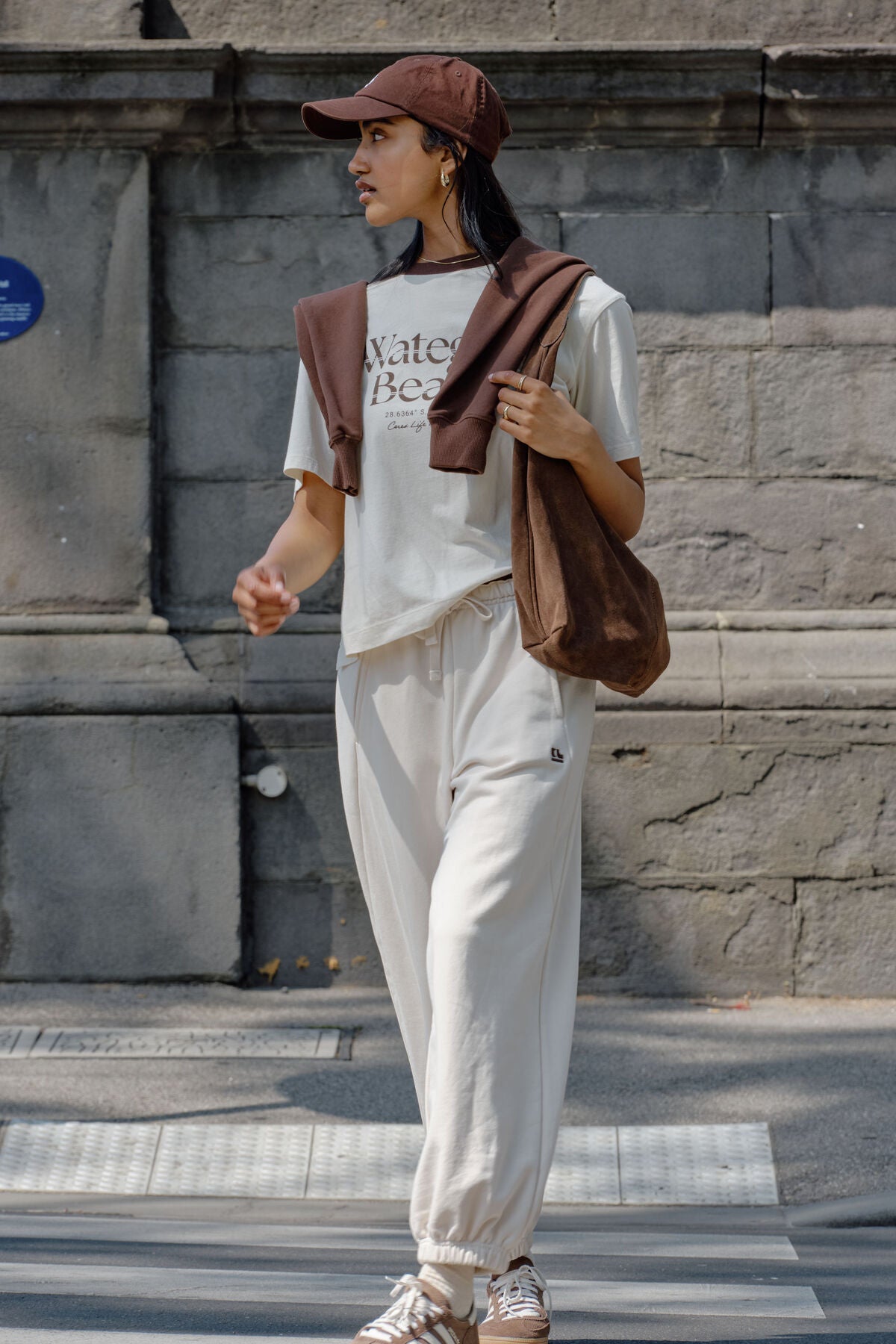 Stevie Slouchy Tee - Buff/Wategos Beach