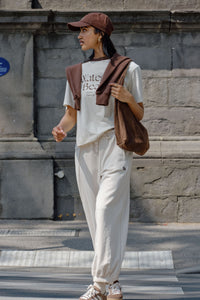 Stevie Slouchy Tee - Buff/Wategos Beach