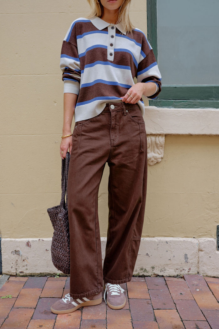 Demi Barrel Jean - Bitter Chocolate