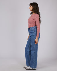 Eve Rib Stripe Long Sleeve - Pink