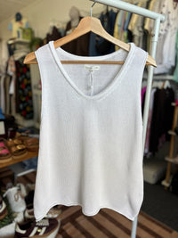 Scoop Neck Spring Tank - White