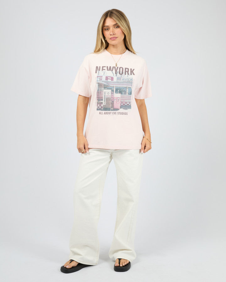 New York Diner Relaxed Tee - Pink