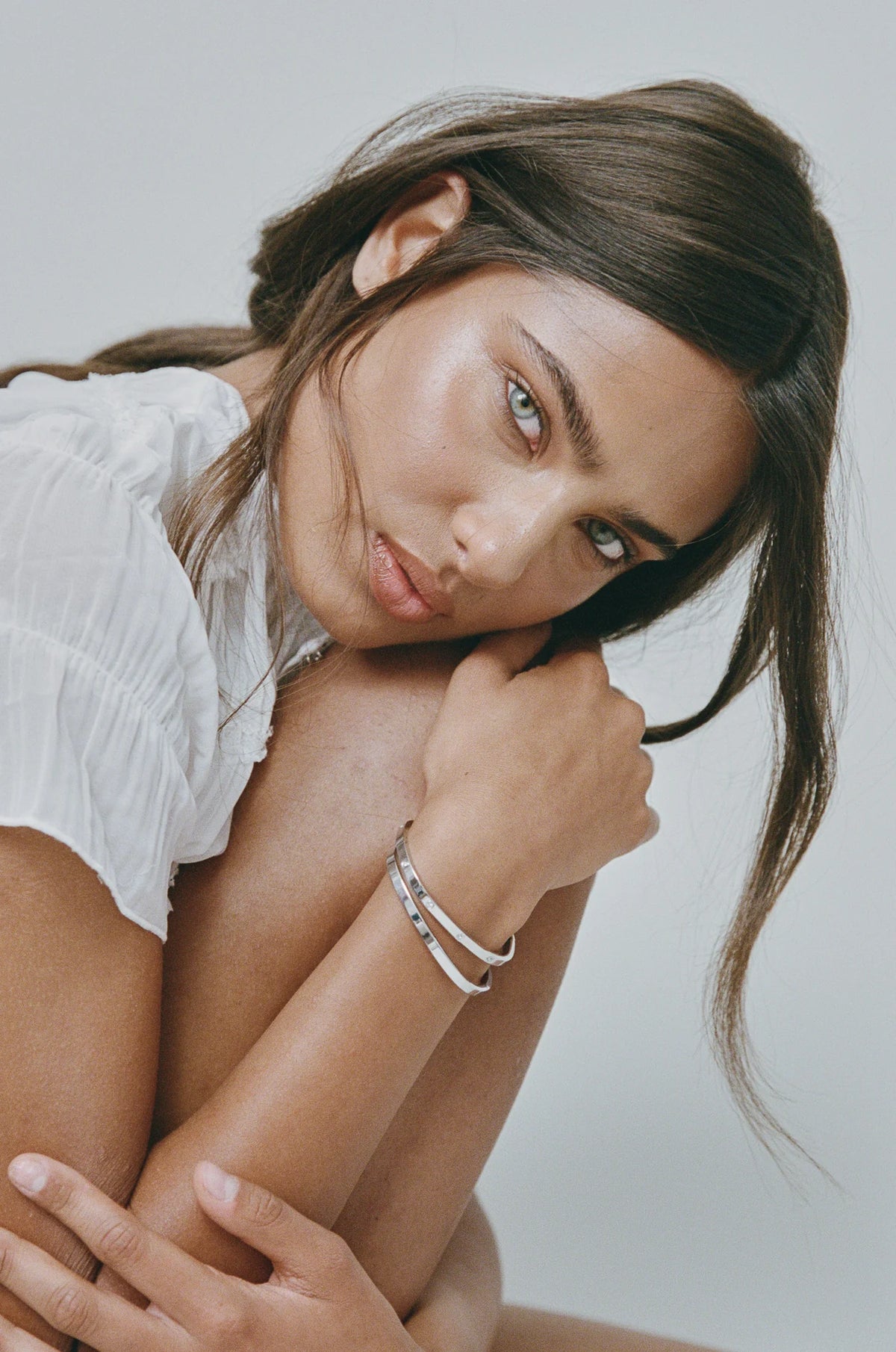 Dylan Bangle Silver- Celestial Clear