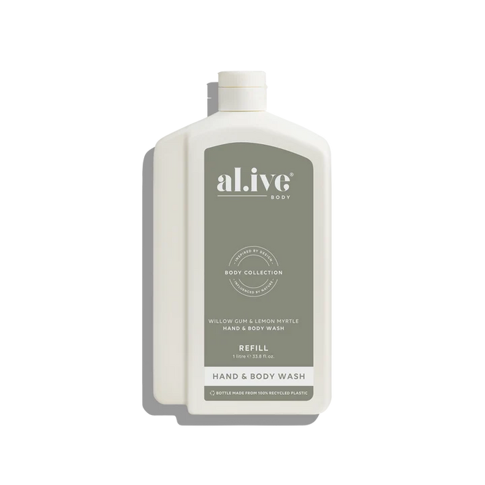 1L Wash Refill - Willow Gum & Lemon Myrtle. Al.ive Body