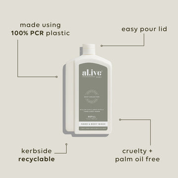 1L Wash Refill - Willow Gum & Lemon Myrtle. Al.ive Body