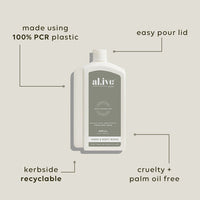 1L Wash Refill - Willow Gum & Lemon Myrtle. Al.ive Body