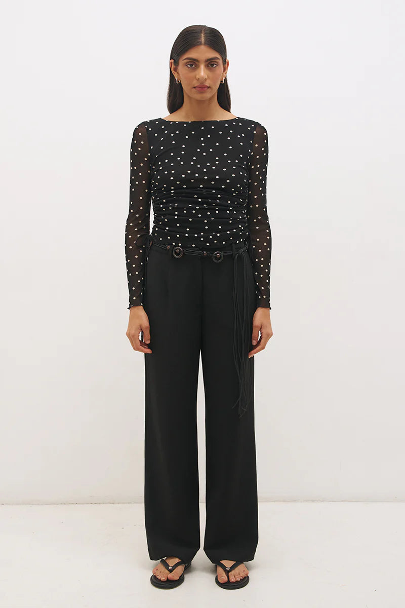 Elira Belted Pant - Black