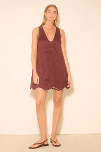 Aleria Mini Dress Plum Contrast Bind