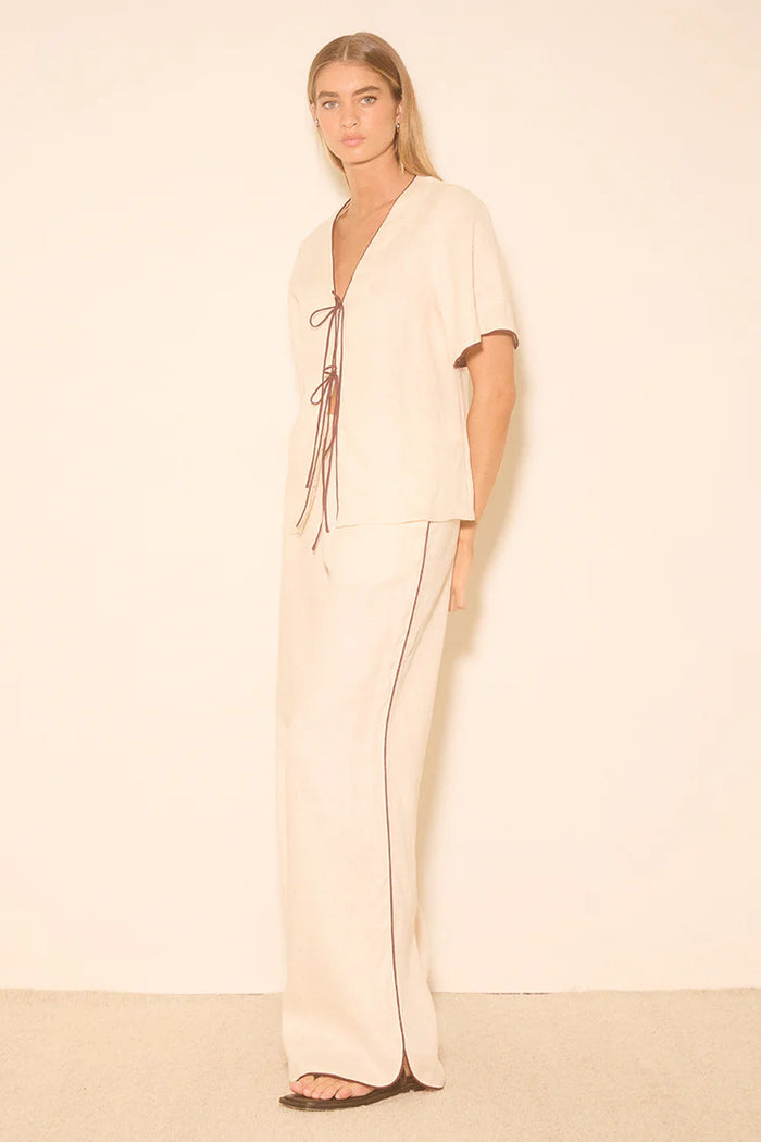 Aleria Pant Cream Contrast Bind