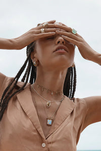 Petal Moonstone Gold Necklace