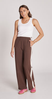 Noah Wide Pant - Chocolate Cream Stripe