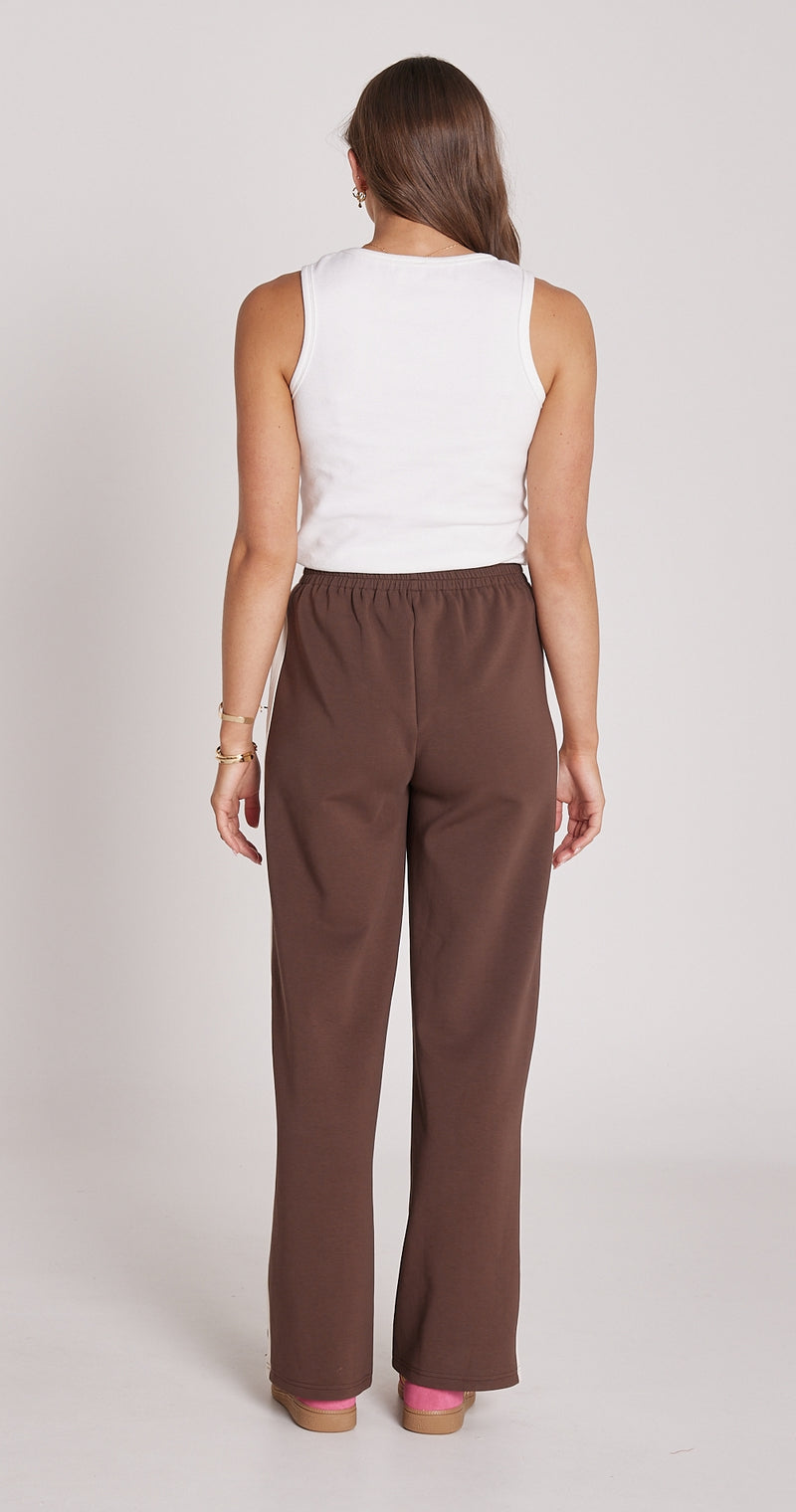 Noah Wide Pant - Chocolate Cream Stripe