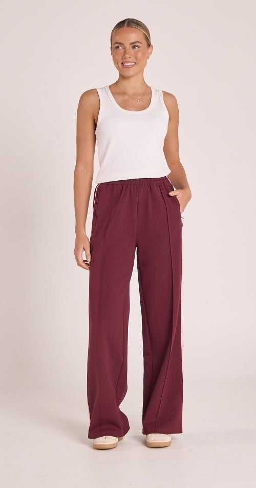 Noah Wide Pant - Plum Pink Stripe