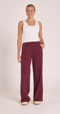 Noah Wide Pant - Plum Pink Stripe