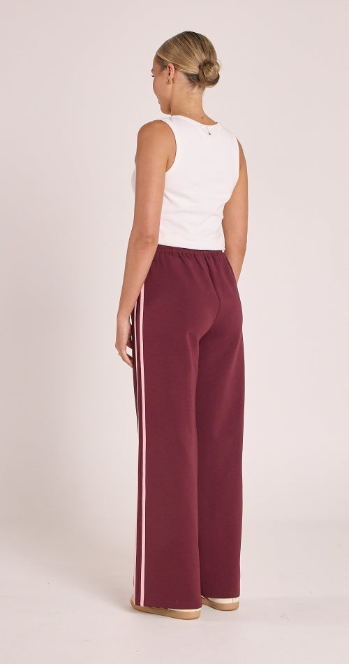 Noah Wide Pant - Plum Pink Stripe