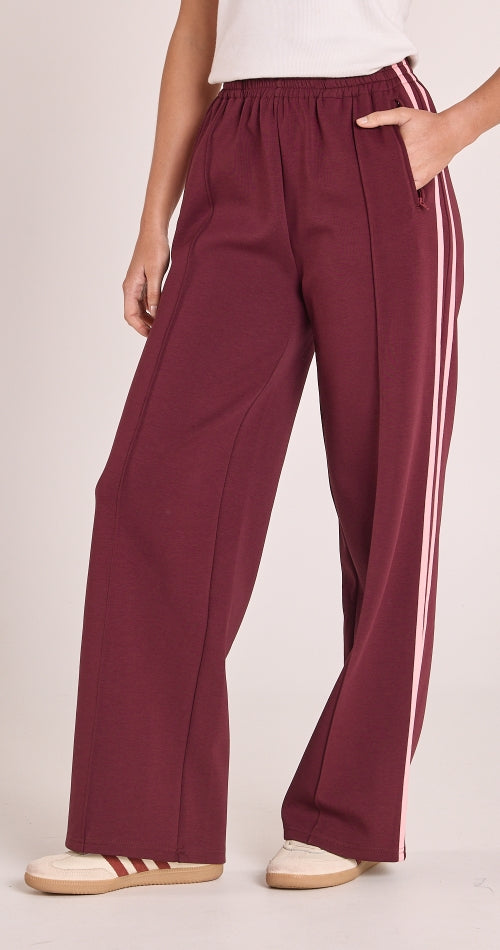 Noah Wide Pant - Plum Pink Stripe